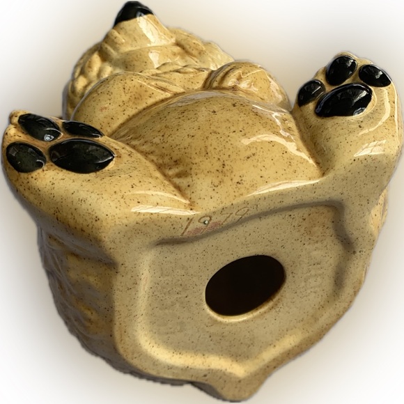 Ceramic Teddy Bear (Piggy) Bank, 7.5 inch.  Baby Shower Gift Nursery Vintage - Picture 3 of 8